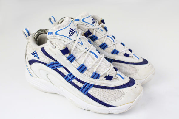 Vintage Adidas sneakers women's athletic authentic shoes running trainers city series white blue big logo retro rare 90's sport street style