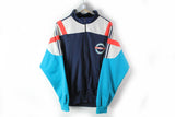 Vintage Adidas Track Jacket XLarge blue small logo 90s sport polyester athletic windbreaker