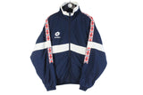 Vintage Lotto Tracksuit Medium / Large sport suit 90's full sleeve logo navy blue retro style lightwear jumpsuit