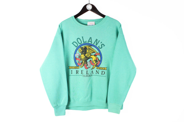 Vintage Dolan's Ireland 1989 Sweatshirt Men's Small / Women's Large blue big logo Stout Porter 80s retro sport style crewneck