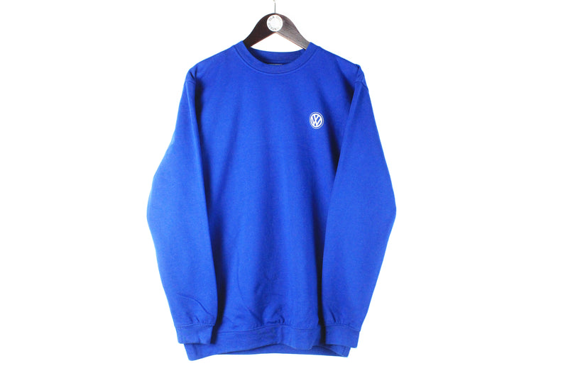 Vintage Volkswagen Sweatshirt Large blue small logo 90s retro crewneck jumper