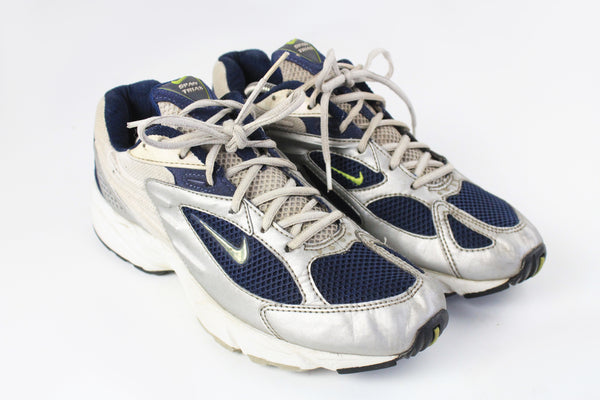 vintage nike sneakers athletic authentic shoes running trainers city series blue gray swoosh big logo usa retro rare 90's sport street style