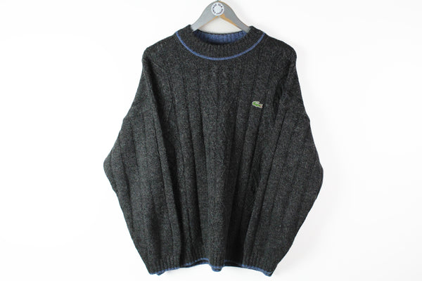 Vintage Lacoste Sport Sweater Medium / Large gray classic wool jumper