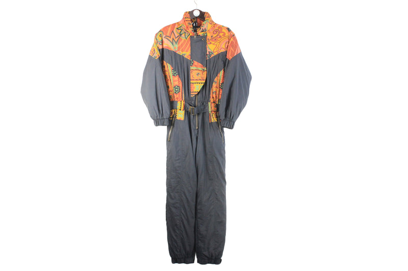 Vintage Ski Suit 90s retro abstract pattern sport skiing suit jumpsuit coveralls