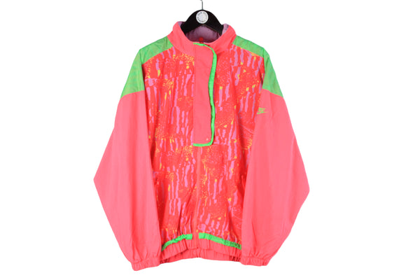Vintage Nike Jacket Large 90s pink green acid pattern authentic windbreaker crazy colors neon green