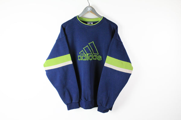 Vintage Adidas Sweatshirt Large blue 90s sport classic jumper