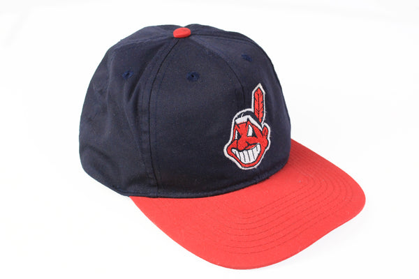 Vintage Indians Clevelend Cap big logo blue red 90s baseball MLB hat