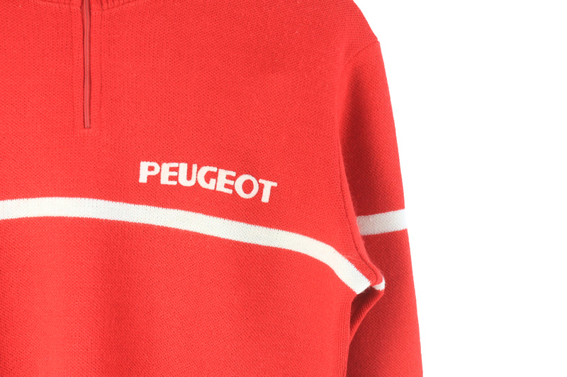 Vintage Peugeot Bicycle Sweater 1/4 Zip Medium
