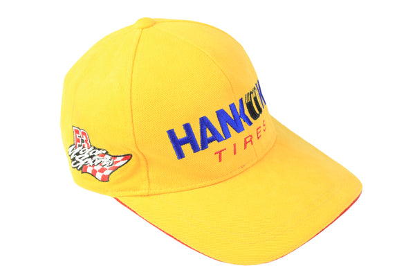 Vintage Hankook Tires Cap yellow Motor Sports F3 90s baseball hat racing logo