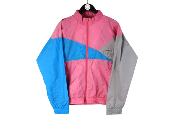 Vintage Adidas Track Jacket Small 90s multicolor unisex retro style pink windbreaker sportswear