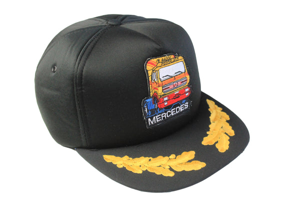 Vintage Mercedes Trucks Cap black big logo 90s retro racing 80s trucker hat