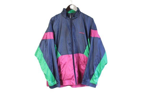 Vintage Adidas Track Jacket bright multicolor blue pink green jacket sport 90's athletic wear authentic retro full zip 