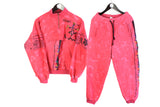 Vintage Adidas Tracksuit Women's bright pink sport wear 90's style athletic clothing sweatshirt and pants cotton retro rare suit Take Off Modern Ethnic 