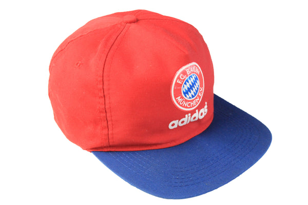 Vintage Bayern Munchen Adidas Cap red big logo 90s retro hat football sport style Munich