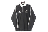 Vintage Adidas New Zealand Rugby Shirt black 90s retro sport style football All Blacks jumper