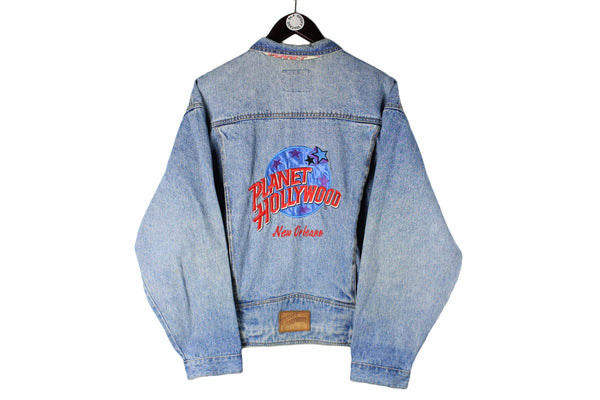 Vintage Planet Hollywood New Orleans Denim Jacket Large / XLarge blue big logo 90's style retro jean coat