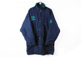 Vintage Umbro Jacket Large navy blue big logo PRO 90s sport puffer winter athletic coat
