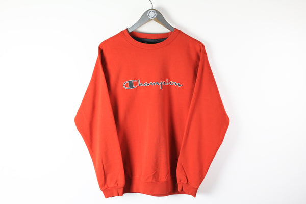 Vintage Champion Sweatshirt Medium red big logo 