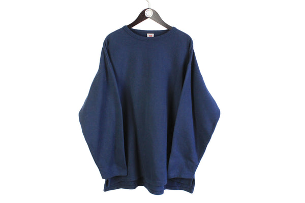 Vintage Levi's Sweatshirt basic navy blue longsleeve pullover 90's style warm crewneck jumper authentic levis shirt