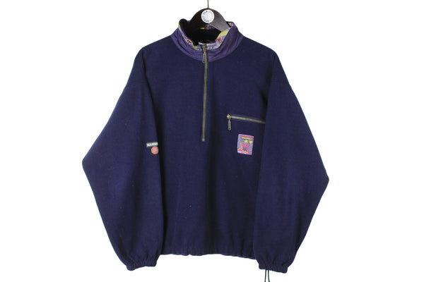 Vintage Mammut Fleece Half Zip Large purple 90s sweater retro style outdoor jumper mountains windstopper outfit