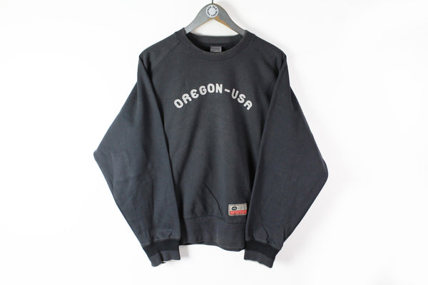Vintage Nike Sweatshirt Small / Medium Oregon USA big logo 90s sport cotton jumper black