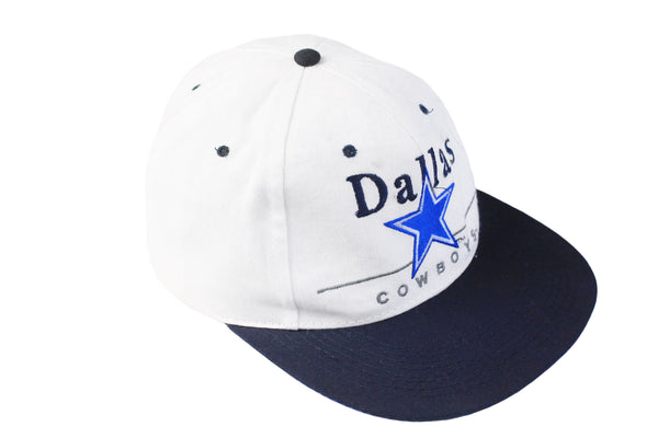 Vintage Dallas Cowboys Cap white big logo NFL football sport hat 90s