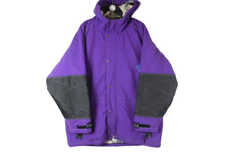 Vintage O'Neill Jacket purple big logo extreme 90s hooded ski style snowboard jacket winter sport wear