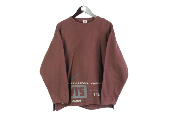 Vintage Levi's Sweatshirt big logo longsleeve red retro pullover crewneck jumper athletic authentic wear
