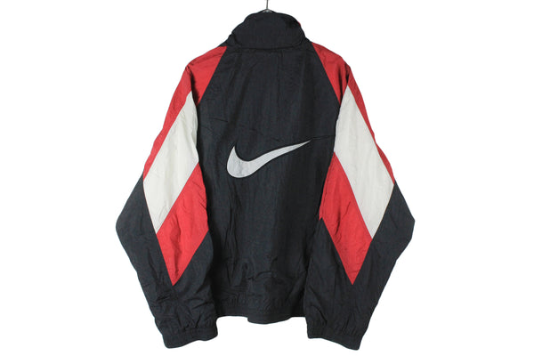 Vintage Nike Track Jacket XLarge / XXLarge big logo USA Swoosh 90's windbreaker sport style full zip