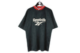 Vintage Reebok T-Shirt XXLarge black big logo 90's polyester sport style tee