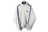 Vintage Adidas Track Jacket 3XLarge white blue 90s full zip retro style classic windbreaker