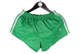 Vintage Adidas Shorts Medium green 80s made in West Germany retro polyester sportswear