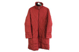 Vintage Moncler Jacket Women's puffer coat winter luxury bright long red 90's style wear old school warm winter clothing
