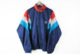 Vintage Adidas Track Jacket Medium / Large navy blue 90s sport light jacket