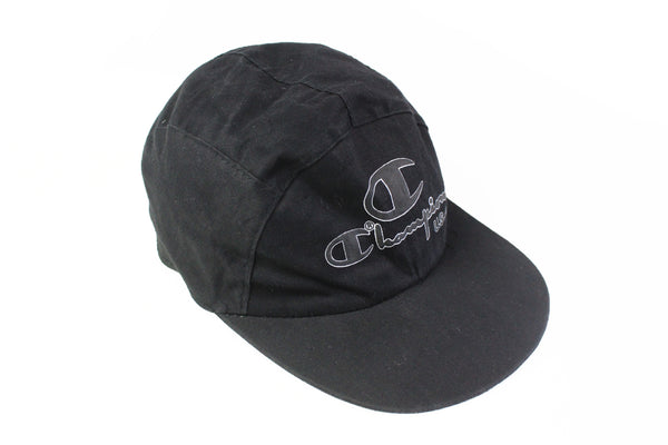 Vintage Champion Cap black USA 90s 5 panel hat