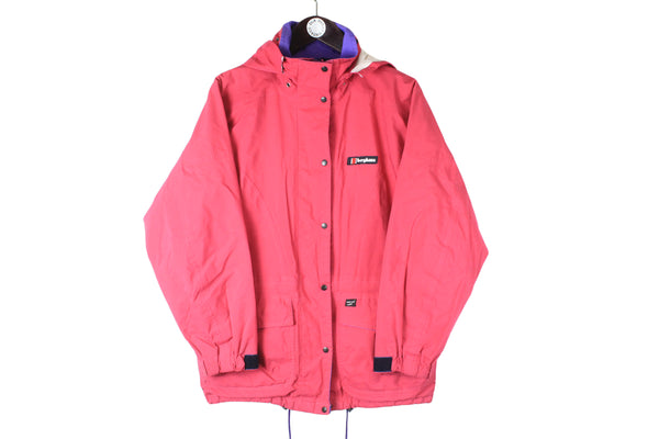 Vintage Berghaus Jacket pink small logo Gore-Tex 90s retro windbreaker outdoor hooded jacket
