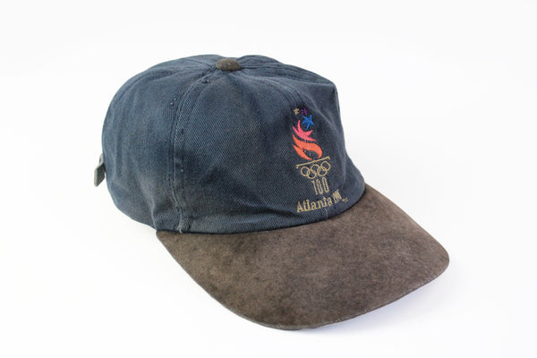 Vintage Atlanta 1996 Olympic Games Cap black brown mcdonalds USA blue gray 90s style sport hat