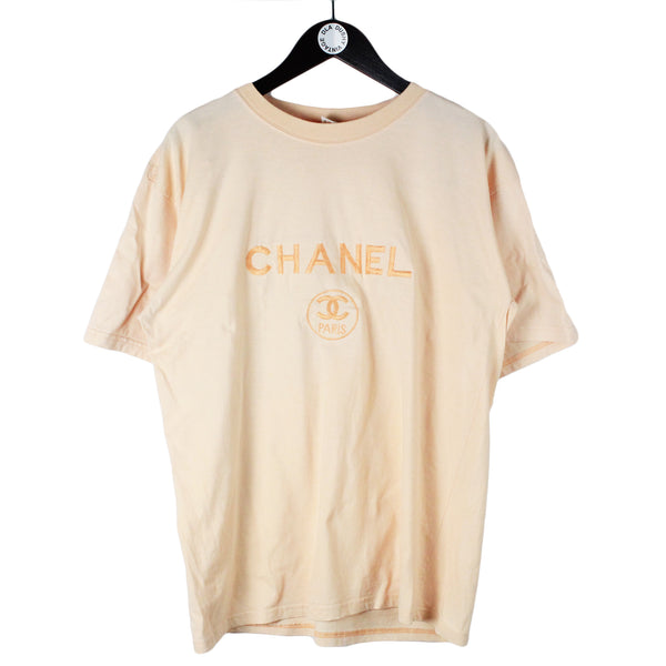 Vintage Chanel Bootleg Big Embroidery Logo T-Shirt Large