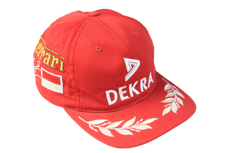 Vintage Dekra Ferrari Cap red big logo 90s Michael Schumacher hat