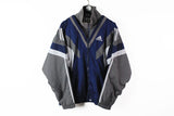 Vintage Adidas Track Jacket Large blue gray 90s sport style windbreaker