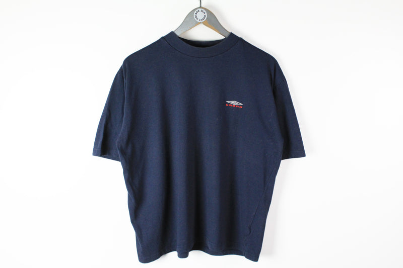 Vintage Umbro T-Shirt Small blue 90s navy sport cotton tee