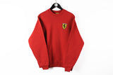 Vintage Ferrari Sweatshirt Large / XLarge 1996 red sport F1 Formula 1 small logo crew neck Michael Schumacher jumper