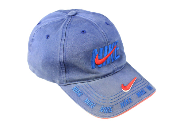 Vintage Nike Cap blue swoosh big logo 00s retro sport hat