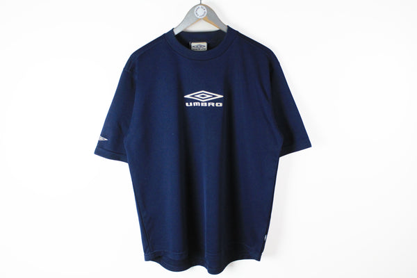 Vintage Umbro T-Shirt XLarge blue big logo navy 90s sport classic tee