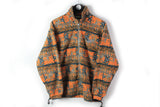 Vintage Salewa Fleece Full Zip Medium orange outdoor multicolor 90s ski sweater