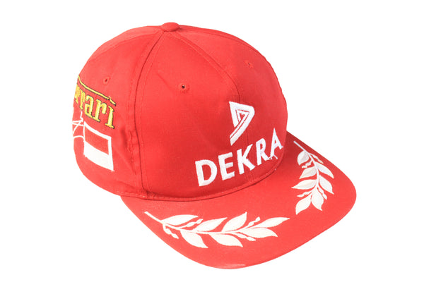 Vintage Dekra Ferrari Cap red big logo 90s Michael Schumacher sport F1 racing Formula 1 hat