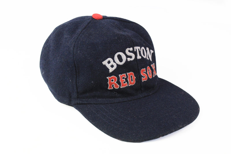 Vintage Boston Red Sox Cap navy blue wool 90s big logo MLB Baseball hat