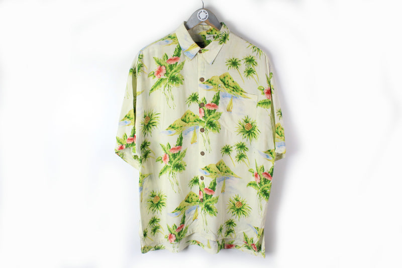 Vintage Hawaii Shirt Large Aloha 90s classic Hawaiian half sleeve shirt