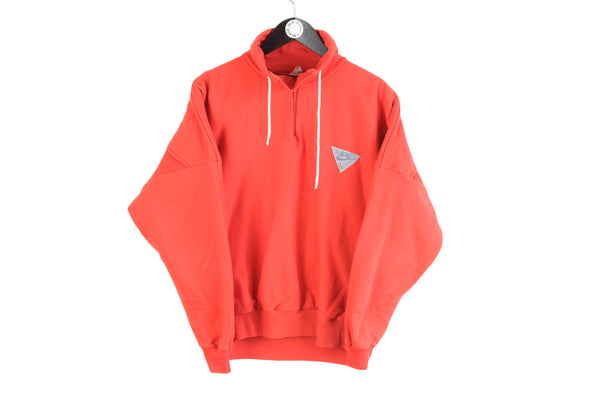 Vintage Nike Sweatshirt red retro jumper 90's style sport bright wear retro pullover cotton