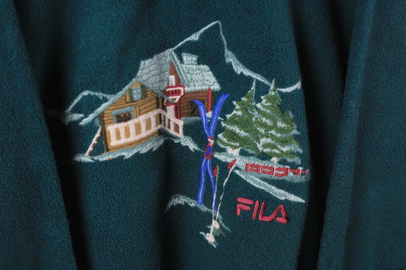 Vintage Fila Fleece Snap Buttons XLarge
